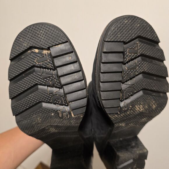 Sorel Cate Chelsea Boots Womens 6.5 Shoes Ankle Lug Leather Black Classic Heel - Picture 10 of 14